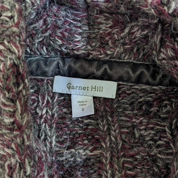Garnet Hill Wool Blend Knit Duster Cardigan Women’s Small Purple Long Sleeve - Picture 3 of 5